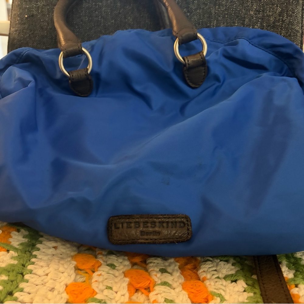 Liebeskind Vibrant Blue Bag with Brown Accent